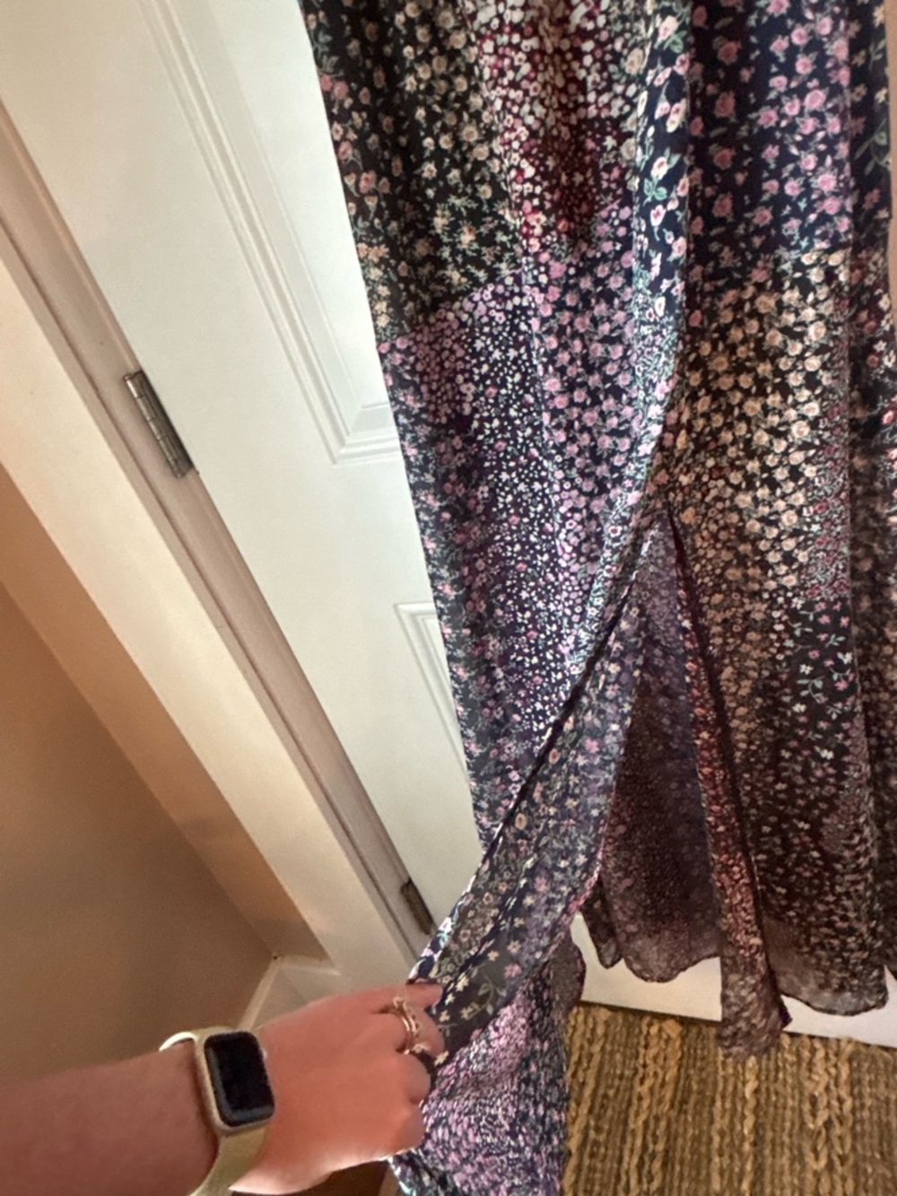 Lulu's Black Floral Maxi Dress with Pink and Blue Print - Picture 6 of 9